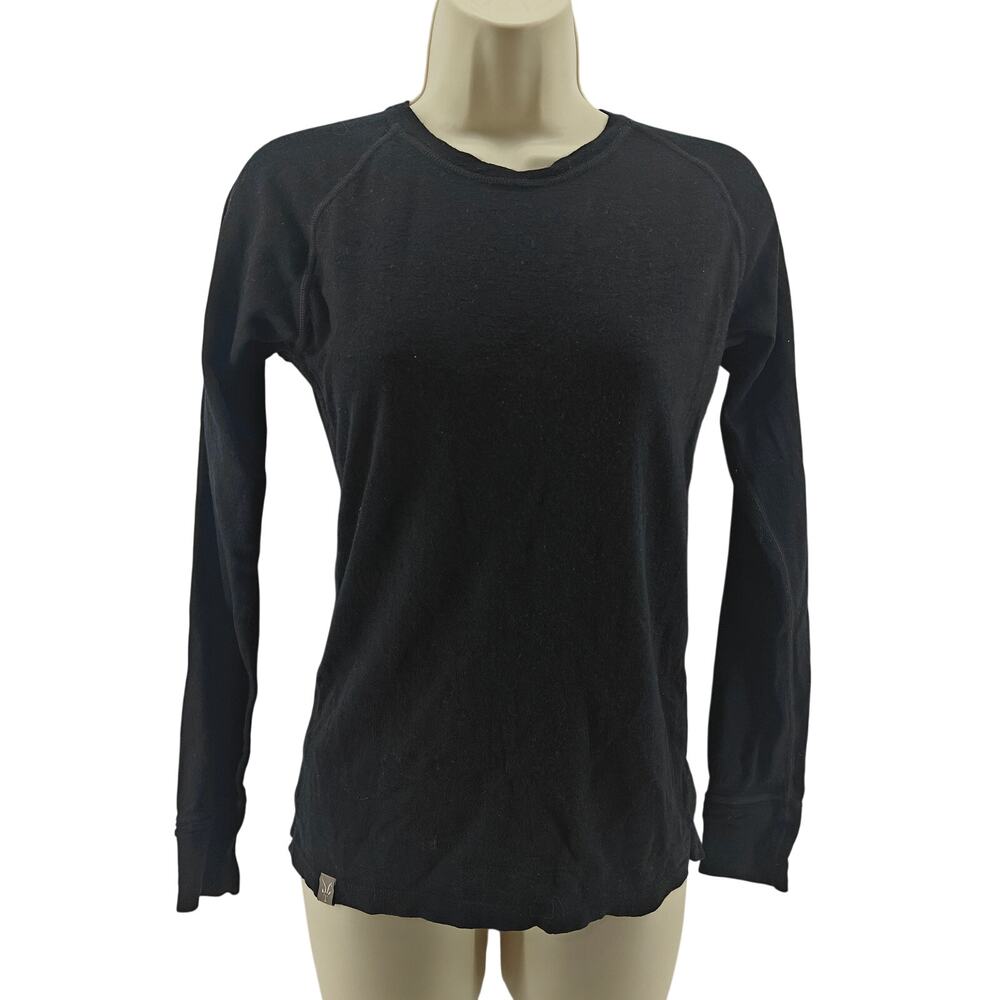 IBEX Woolies Pro Tech Crew Neck Merino Wool Shirt Black Womens Medium